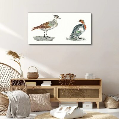 Birds in the colors of nature Canvas wall art