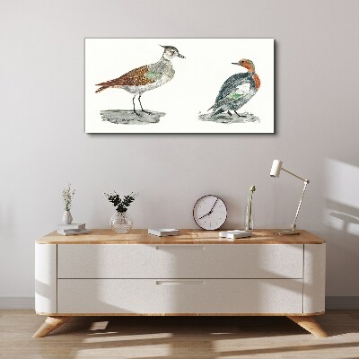 Birds in the colors of nature Canvas wall art