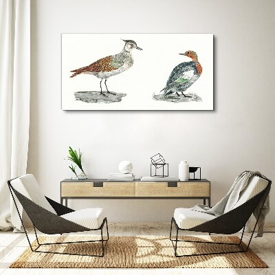 Birds in the colors of nature Canvas wall art