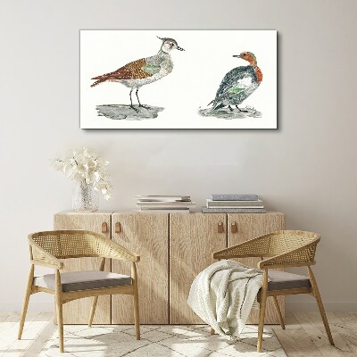 Birds in the colors of nature Canvas wall art