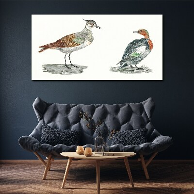 Birds in the colors of nature Canvas wall art