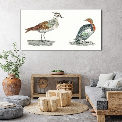 Birds in the colors of nature Canvas wall art