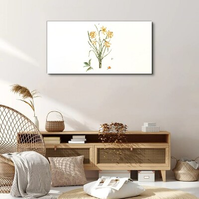 Daffodil flowers with a nature motif Print on canvas