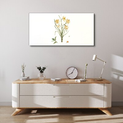 Daffodil flowers with a nature motif Print on canvas