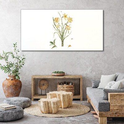 Daffodil flowers with a nature motif Print on canvas