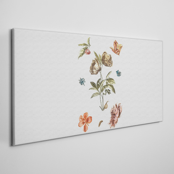 Floral motifs in pastel shades Print on canvas