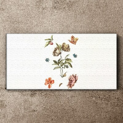 Floral motifs in pastel shades Print on canvas