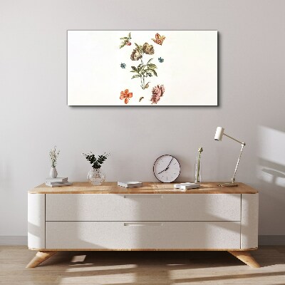 Floral motifs in pastel shades Print on canvas