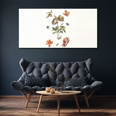 Floral motifs in pastel shades Print on canvas