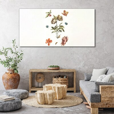 Floral motifs in pastel shades Print on canvas