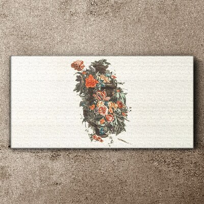 Floral vase in delicate colors Canvas wall art