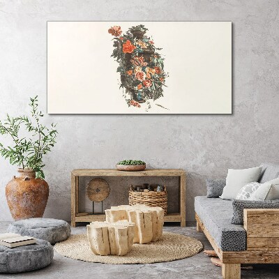 Floral vase in delicate colors Canvas wall art