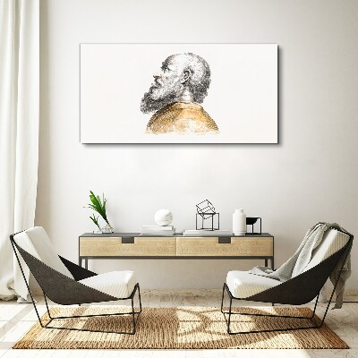 Portrait of a man with a beard Canvas wall art