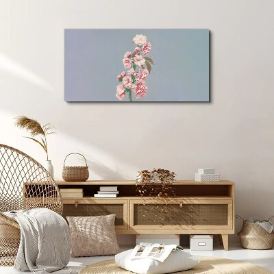 Floral landscape in pastel shades Print on canvas