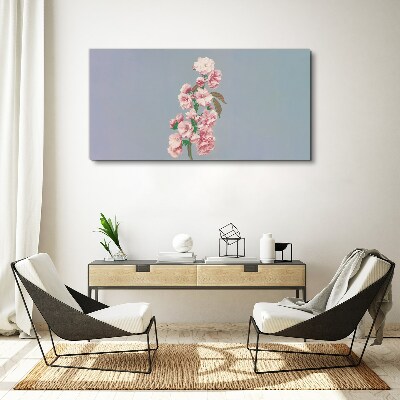 Floral landscape in pastel shades Print on canvas