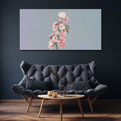 Floral landscape in pastel shades Print on canvas