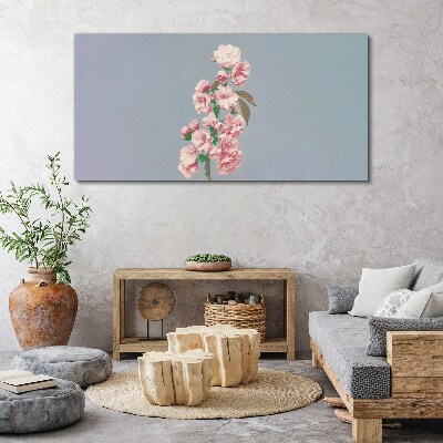 Floral landscape in pastel shades Print on canvas