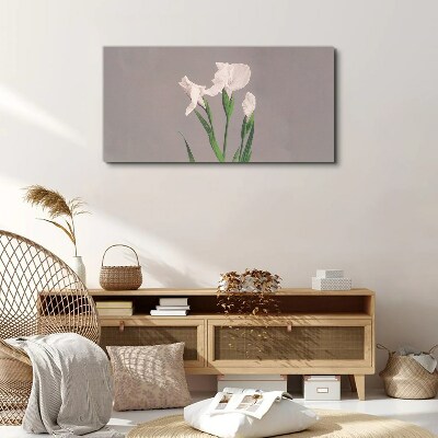 Flowers on a gray background Print on canvas