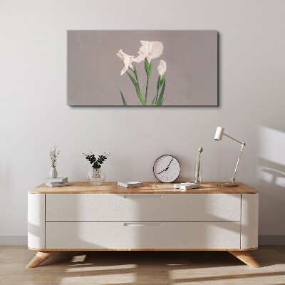 Flowers on a gray background Print on canvas