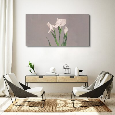 Flowers on a gray background Print on canvas