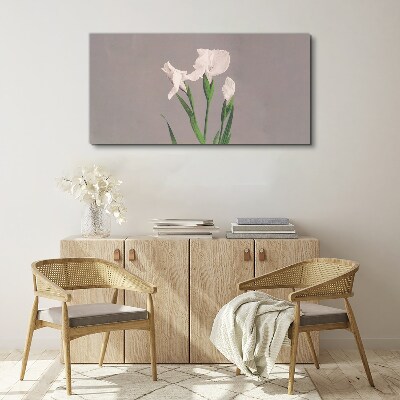 Flowers on a gray background Print on canvas