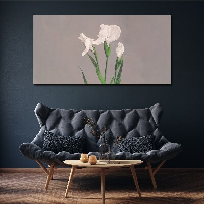 Flowers on a gray background Print on canvas