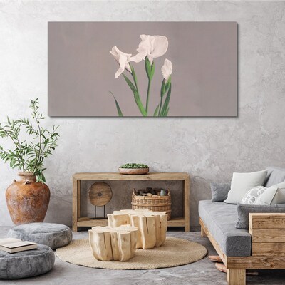 Flowers on a gray background Print on canvas