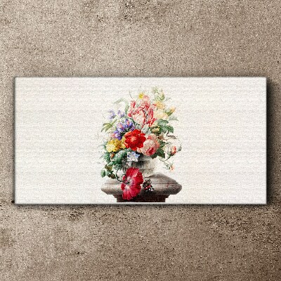 Floral arrangement in a vase Print on canvas