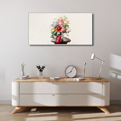 Floral arrangement in a vase Print on canvas