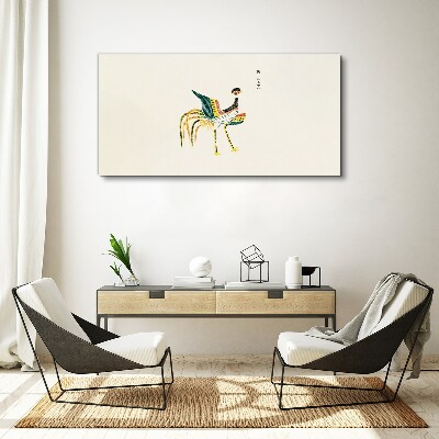 Colorful bird on the background Print on canvas