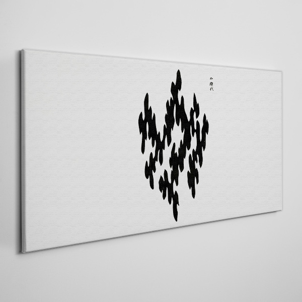 Black figures on a white background Canvas wall art