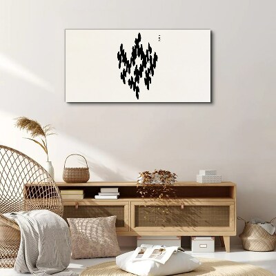 Black figures on a white background Canvas wall art
