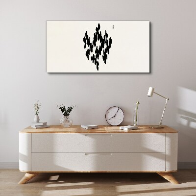Black figures on a white background Canvas wall art