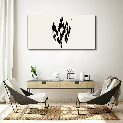 Black figures on a white background Canvas wall art