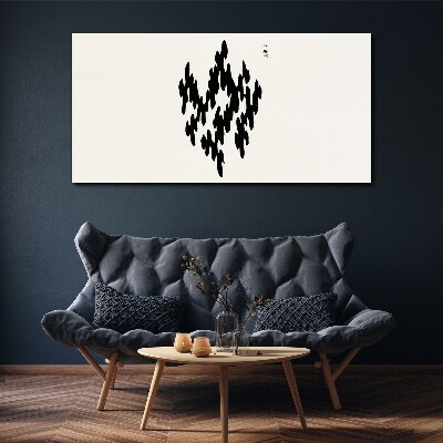 Black figures on a white background Canvas wall art