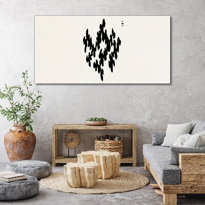 Black figures on a white background Canvas wall art