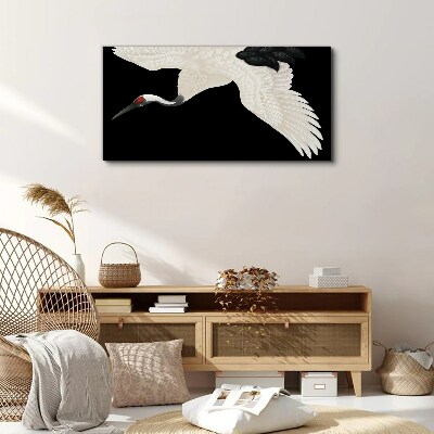 The elegance of the white crane silhouette Canvas wall art