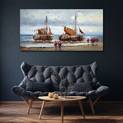Sails on the horizon Canvas wall art
