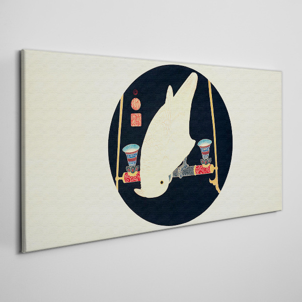Fish Harmony on a Moonlit Night Print on canvas
