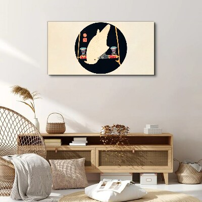 Fish Harmony on a Moonlit Night Print on canvas
