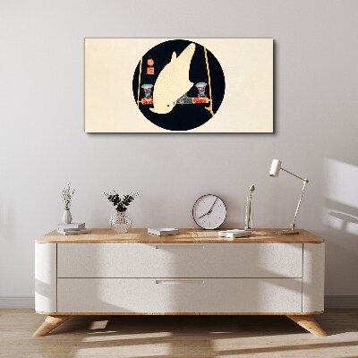 Fish Harmony on a Moonlit Night Print on canvas