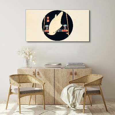 Fish Harmony on a Moonlit Night Print on canvas