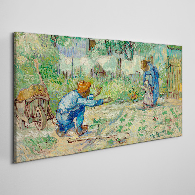 Family moments in the garden Canvas wall art
