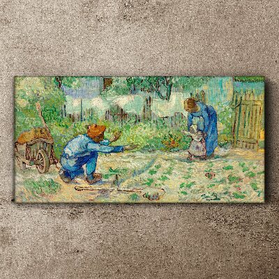 Family moments in the garden Canvas wall art