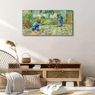 Family moments in the garden Canvas wall art