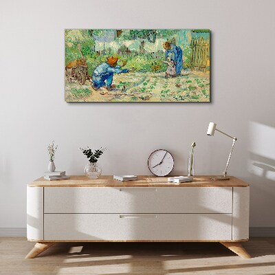 Family moments in the garden Canvas wall art