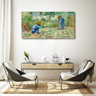 Family moments in the garden Canvas wall art