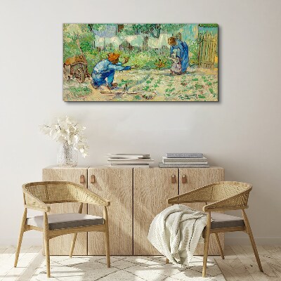 Family moments in the garden Canvas wall art