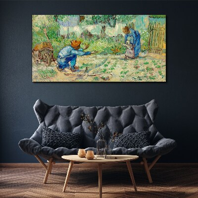 Family moments in the garden Canvas wall art