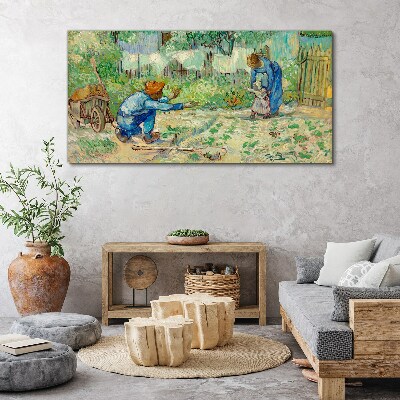 Family moments in the garden Canvas wall art